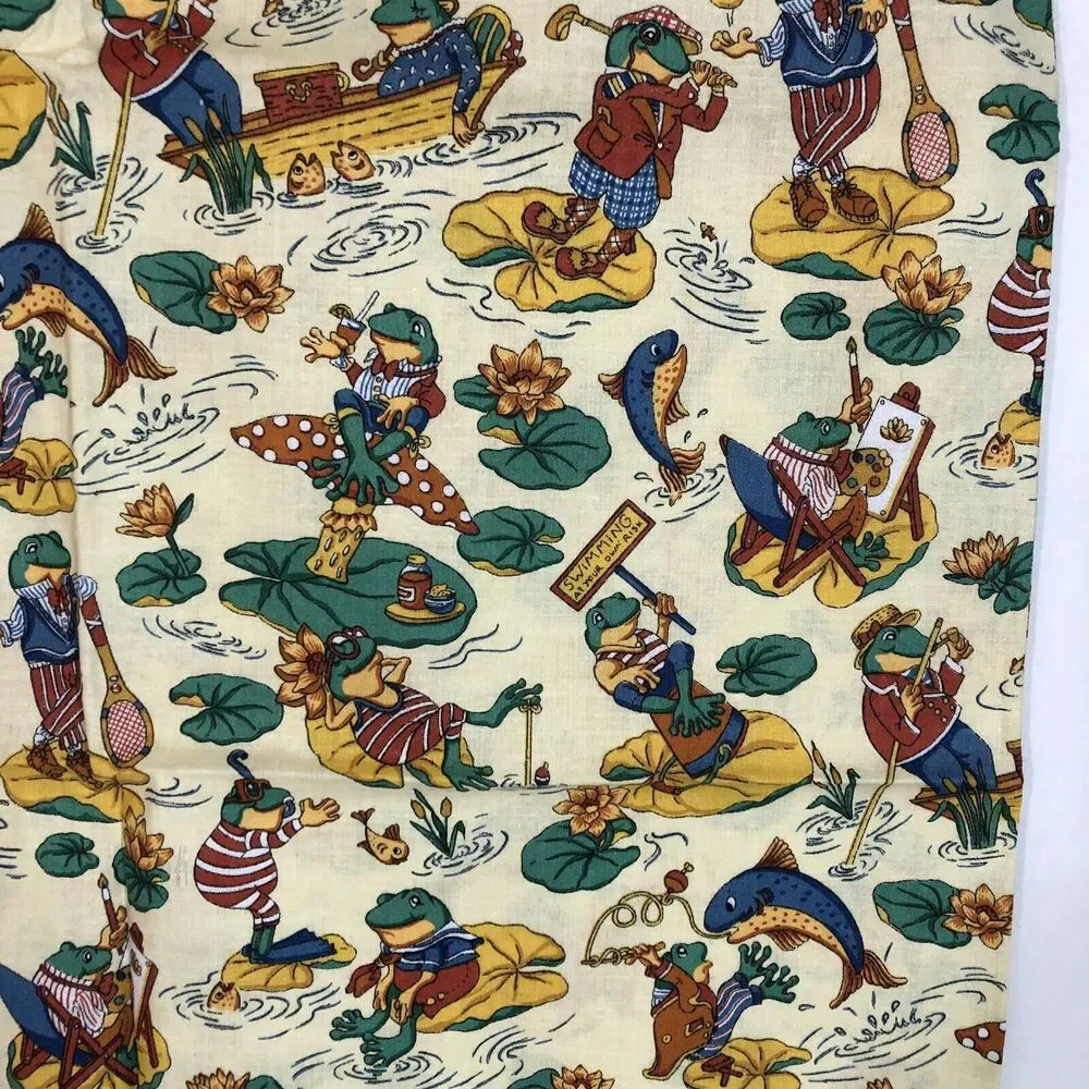 Pillowcase Frog Sports Swim Mushroom Fish Handmade Standard Size Yellow Green